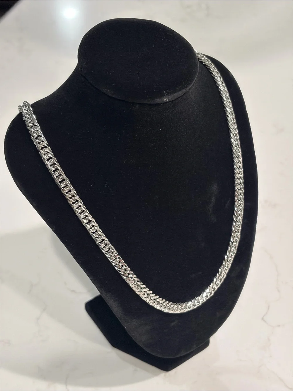 Silver Plated Cuban Link Necklace — 4mm